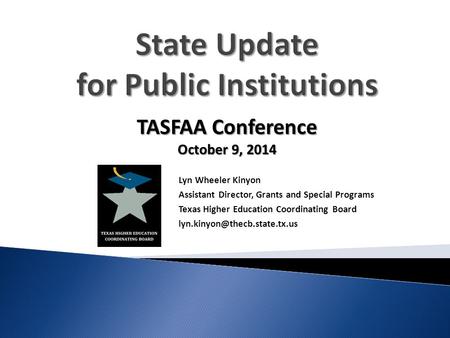 State Update for Public Institutions