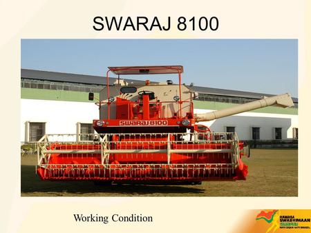 SWARAJ 8100 Working Condition.