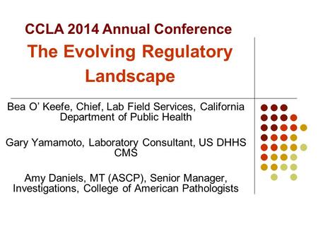 The Evolving Regulatory Landscape