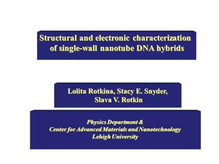 Structural and electronic characterization