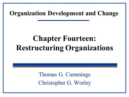 Organization Development and Change