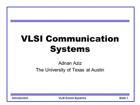 VLSI Communication Systems