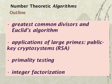 greatest common divisors and Euclid’s algorithm