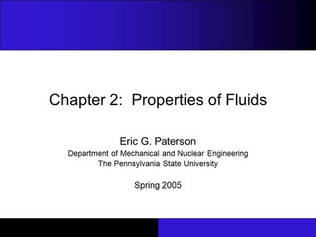 Chapter 2: Properties of Fluids