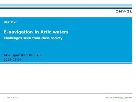 E-navigation in Artic waters