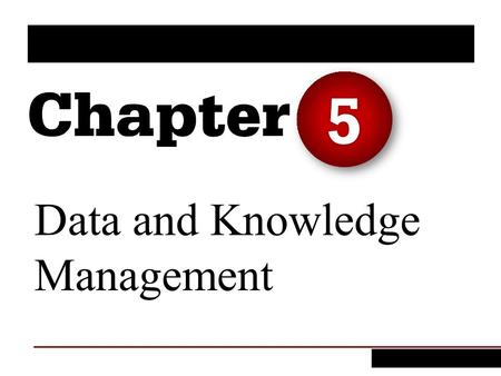 Data and Knowledge Management