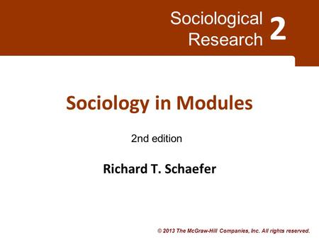 Sociology in Modules Richard T. Schaefer.