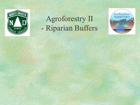 Agroforestry II - Riparian Buffers. I. Riparian Buffers & Benefits.