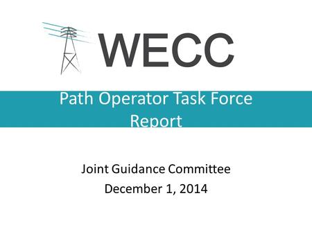 Path Operator Task Force Report Joint Guidance Committee December 1, 2014.