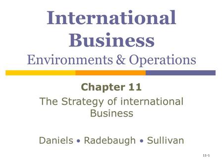 International Business Environments & Operations