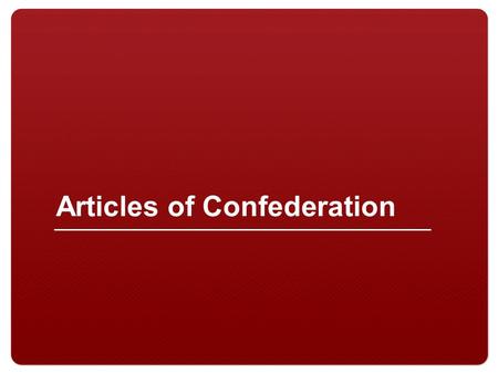 Articles of Confederation