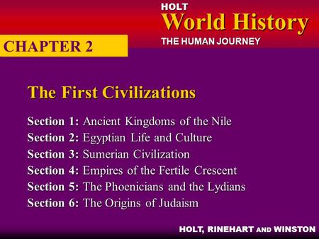 The First Civilizations