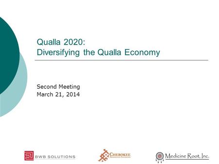 Qualla 2020: Diversifying the Qualla Economy Second Meeting March 21, 2014.