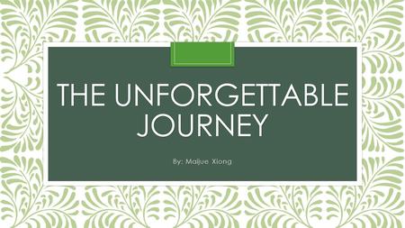 The Unforgettable Journey