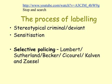 The process of labelling