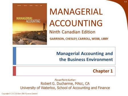 Managerial Accounting and the Business Environment