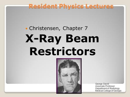 Resident Physics Lectures