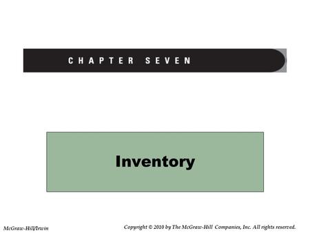 Inventory McGraw-Hill/Irwin