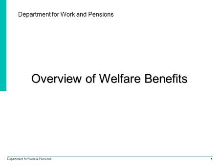 Department for Work and Pensions