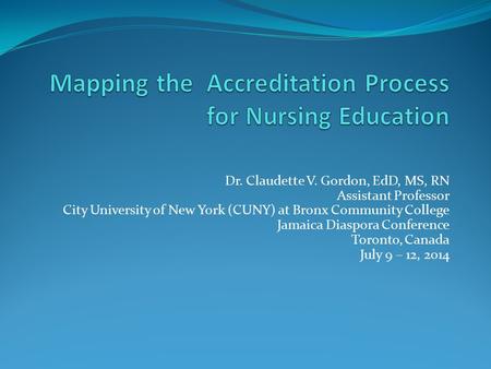 Mapping the Accreditation Process for Nursing Education