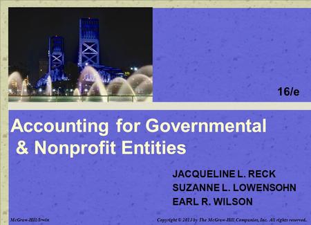 Accounting for Governmental & Nonprofit Entities