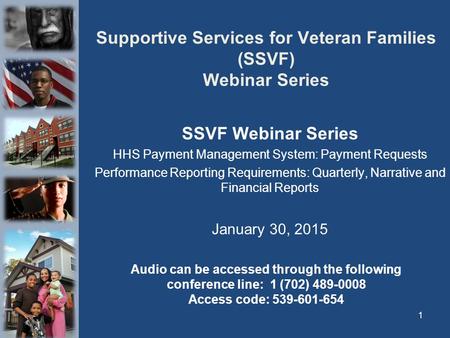 Supportive Services for Veteran Families (SSVF) Webinar Series