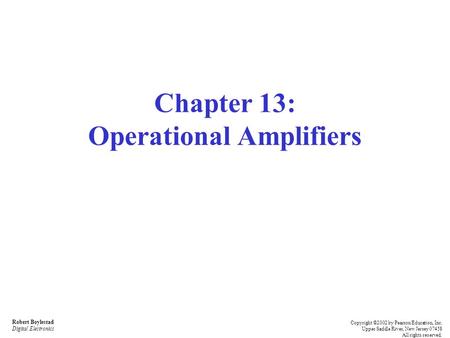 Chapter 13: Operational Amplifiers