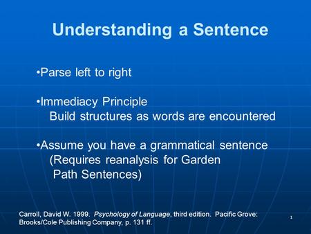 Understanding a Sentence