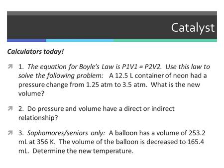 Catalyst Calculators today!