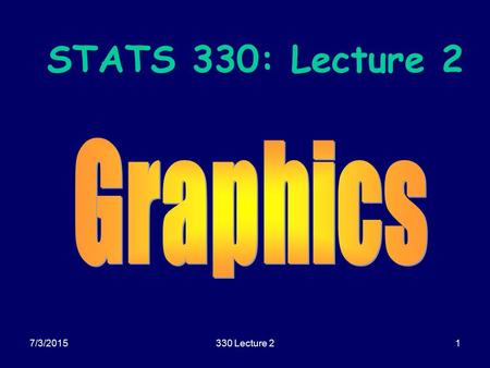 7/3/2015330 Lecture 21 STATS 330: Lecture 2. 7/3/2015330 Lecture 22 Housekeeping matters STATS 762 –An extra test (details to be provided). An extra assignment.