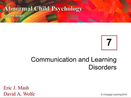 Communication and Learning Disorders