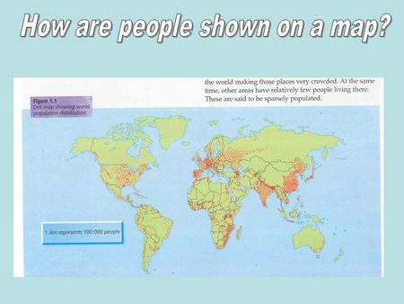 How can a dot be used to show different sized populations?