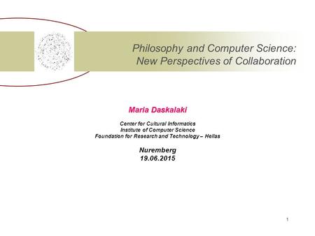 Philosophy and Computer Science: New Perspectives of Collaboration