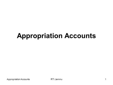 Appropriation Accounts