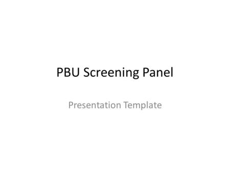 Presentation Template