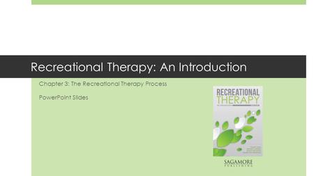 Recreational Therapy: An Introduction