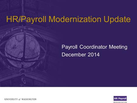 HR/Payroll Modernization Update