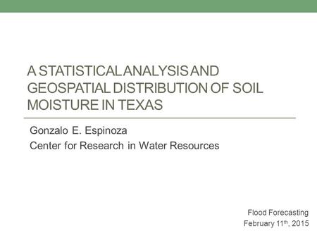 Flood Forecasting February 11th, 2015