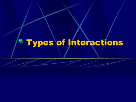 Types of Interactions. In natural communities, populations of different species vary greatly. The interactions of these populations affect the size of.