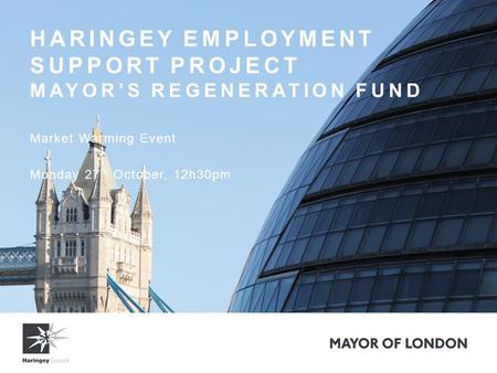 HARINGEY EMPLOYMENT SUPPORT PROJECT MAYOR’S REGENERATION FUND