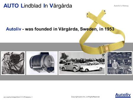 Autoliv - was founded in Vårgårda, Sweden, in 1953