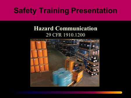 Safety Training Presentation