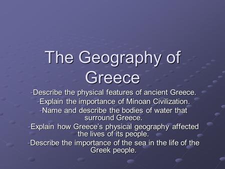 The Geography of Greece