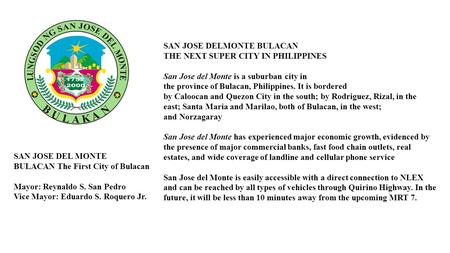 SAN JOSE DELMONTE BULACAN