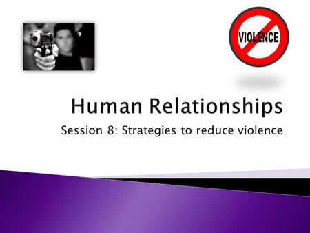 Session 8: Strategies to reduce violence