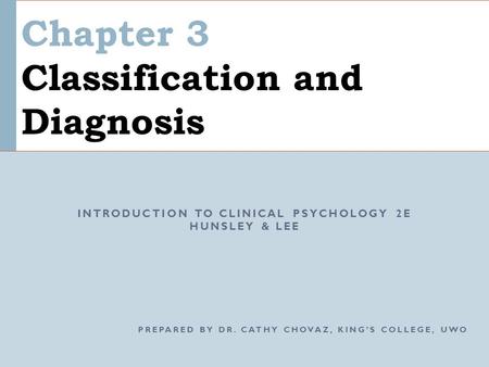 Chapter 3 Classification and Diagnosis