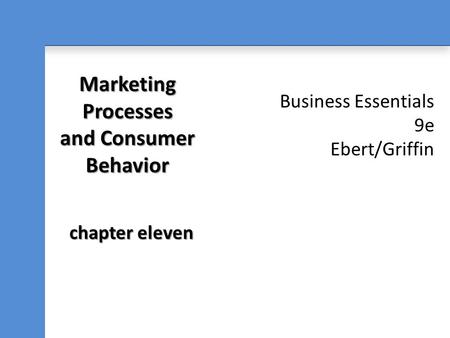 Marketing Processes and Consumer Behavior