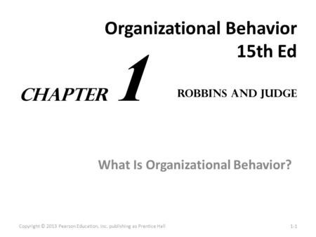 Organizational Behavior 15th Ed