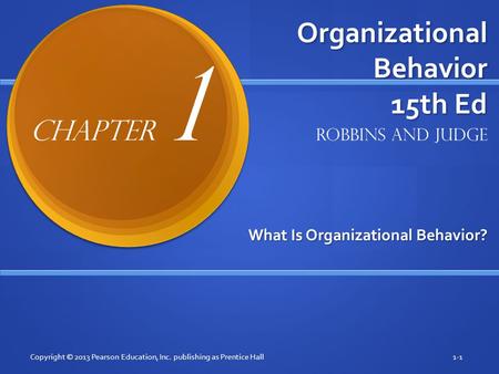 Organizational Behavior 15th Ed