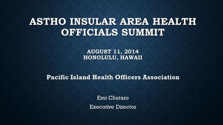 Pacific Island Health Officers Association